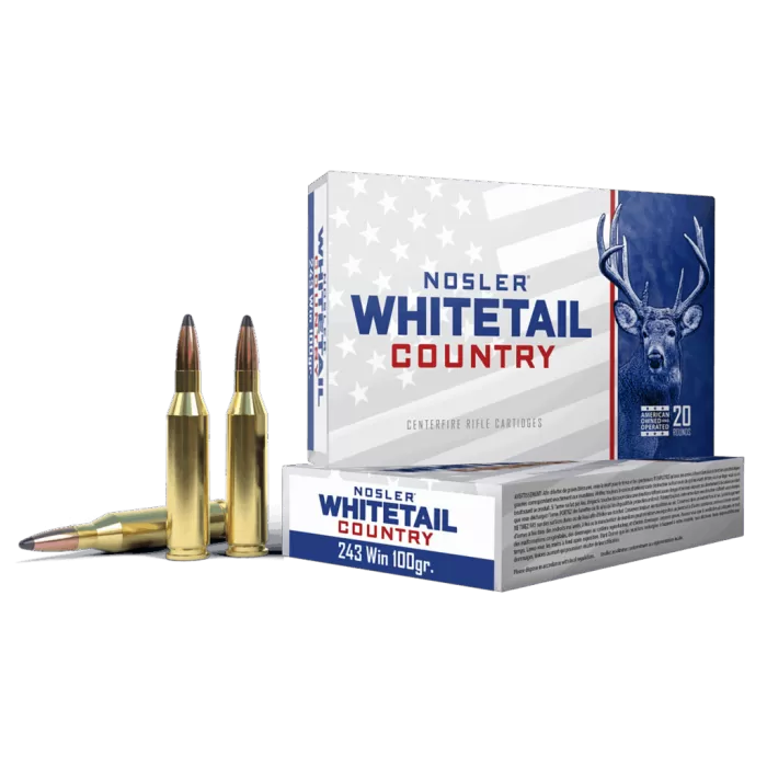 Nosler 40122 Whitetail Country 243Win 100gr 20 Per Box/10 Case