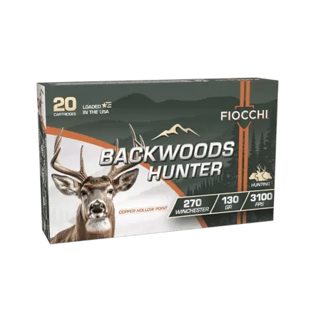 Fiocchi 270BHC Backwoods Hunter 270Win 130gr Copper Hollow Point 20 Per Box/10 Case
