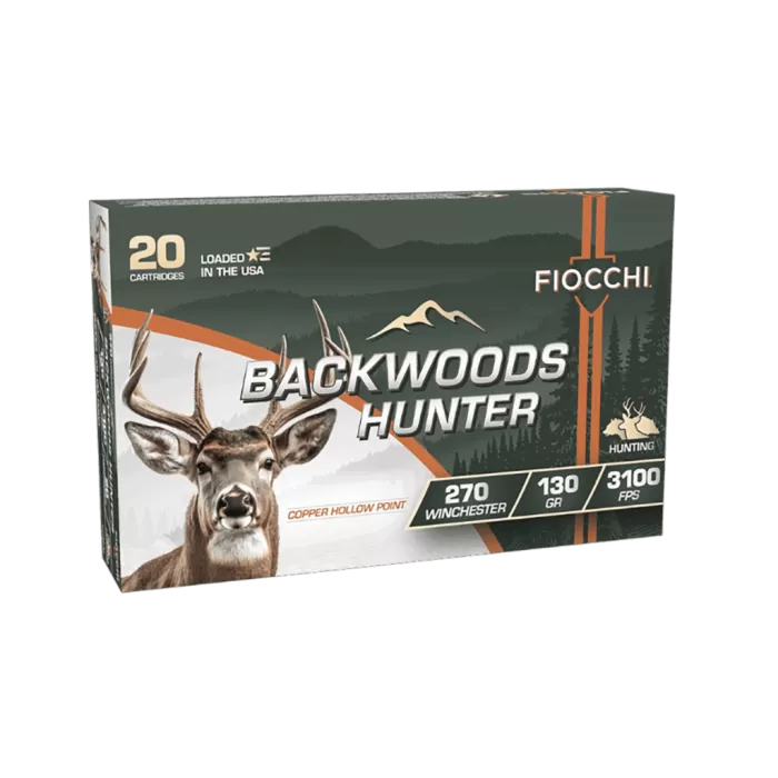 Fiocchi 270BHC Backwoods Hunter 270Win 130gr Copper Hollow Point 20 Per Box/10 Case