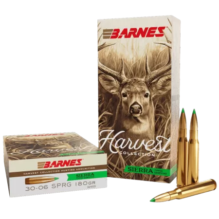 Barnes Bullets 32403 Harvest 30-06Springfield 180gr Sierra Tipped GameKing 20 Per Box/10 Case