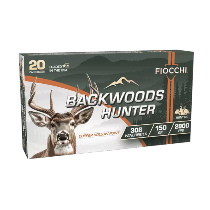 Fiocchi 308BHC Backwoods Hunter 308Win 150gr Copper Hollow Point 20 Per Box/10 Case