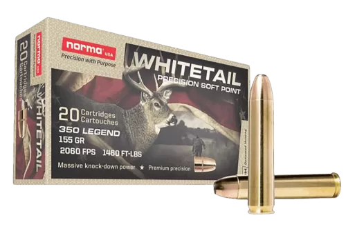 Norma Ammunition 603404704 Whitetail 350Legend 155gr Soft Point 20 Per Box/10 Case