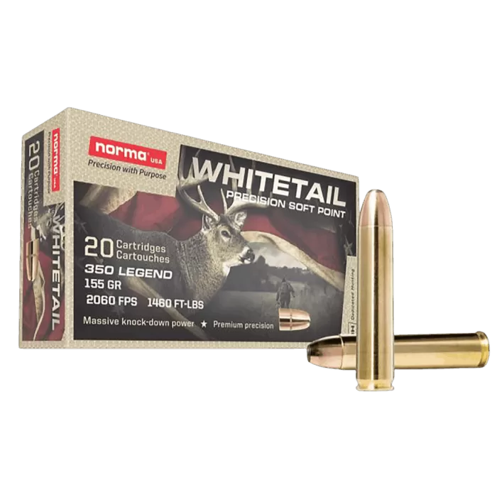 Norma Ammunition 603404704 Whitetail 350Legend 155gr Soft Point 20 Per Box/10 Case