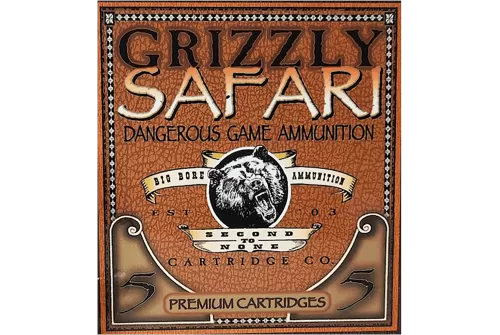 Grizzly Cartridge 450 Rigby 500 Grain Solid Pistol Ammo, 5 Rounds, GC45RG5