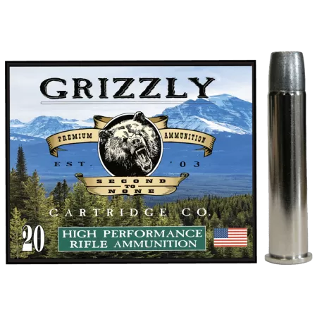 Grizzly Cartridge 45-70 +P 405 Grain Bonded Flat Point Pistol Ammo, 20 Rounds, GC45/70+P4