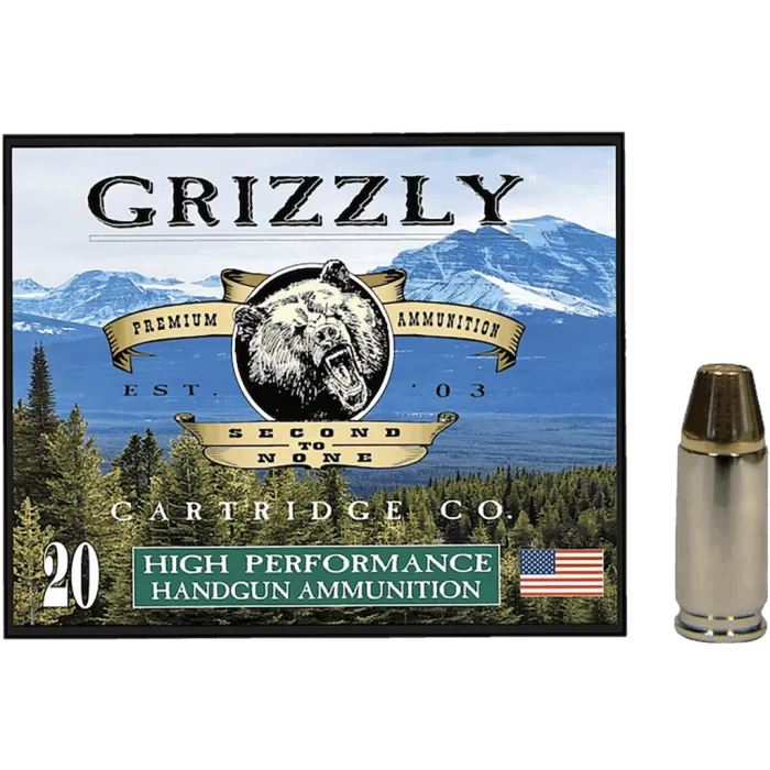 Grizzly Ammo GC9+P+49mm+P Luger 124gr Full Metal Jacket Flat Point 20 Per Box/10 Case