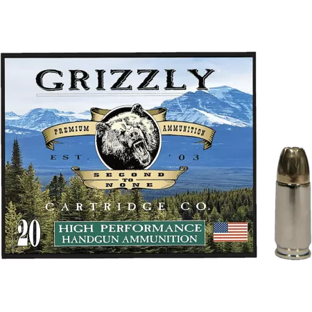 Grizzly Ammo GC9+P+CM109mm+P Luger 124gr Jacketed Hollow Point 20 Per Box/10 Case