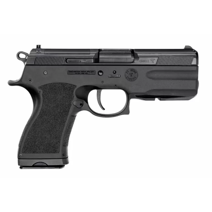 FK Brno US TMTPSDC PSD Compact Frame 7.5 FK 14+1 4.30" Black Nitride Tilting Steel Barrel, Dark Gray Nitride Steel Optic Cut/Serrated Slide, Black Polymer Frame w/Accessory Rail, Textured Grip