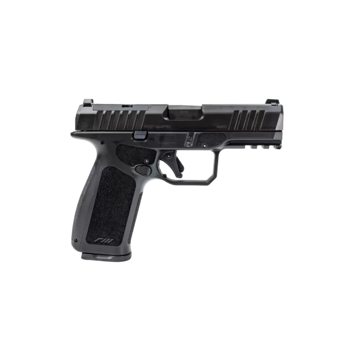 Rost Martin RM1XBH RM1X Compact 9mm Luger 19+1 4" Match Grade Barrel, Black Tenifer Steel Optic Ready/Serrated Slide, Black Polymer Frame w/Picatinny Rail, Interchangeable Backstrap Grip, RMR Footprin