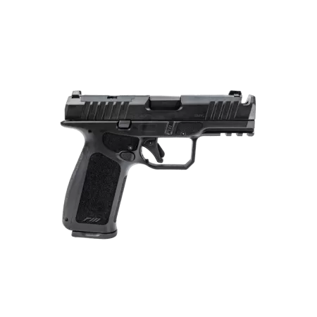 Rost Martin RM1XBCH RM1X Comp Compact 9mm Luger 19+1 4" Black Compensated Match Grade Barrel, Black Tenifer Steel Optic Ready/Serrated Slide, Black Polymer Frame w/Picatinny Rail, Interchangeable Back