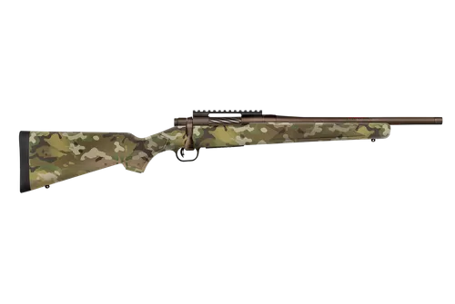 Mossberg 28277 Patriot  Compact 308 Win 5+1 16.25" Patriot Brown Cerakote Threaded Bull Barrel, Patriot Brown Cerakote Steel Receiver w/Picatinny Rail, MultiCam Fixed Synthetic Stock
