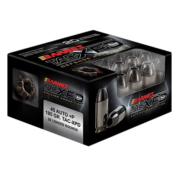 Barnes Bullets 21555 TAC-XPD  45 ACP +P 185 gr Barnes TAC-XP Lead Free 20 Bx/ 10 Cs