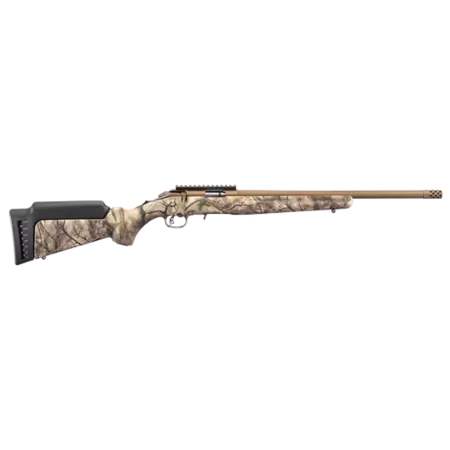 Ruger American Rimfire Standard 22WMR, 18" Threaded Barrel, Bronze, Camo, 9rd