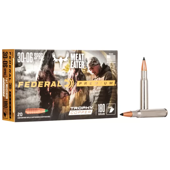 Federal P3006TC1 Premium 30-06 Springfield 180 gr Trophy Copper (TC) 20 Bx - Dirty Bird Industries Federal P3006TC1 Premium 30-06 Springfield 180 gr Trophy Copper (TC) 20 Bx - Dirty Bird Industries