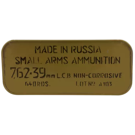 TULAMMO Steel Cased 7.62x39mm 122 Grain Hollow Point Ammo, 640 Round Tin (UL076205)