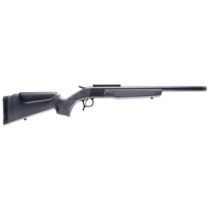 CVA CR4435 Scout  243 Win 1rd 20" Blued Threaded Barrel, Blued Picatinny Rail Receiver, Stealth Gray Fixed Synthetic Stock