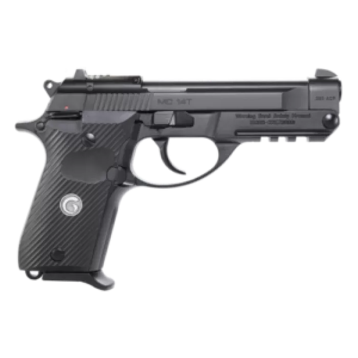 Girsan 390852 MC 14T *CA Compliant 380 ACP 10+1 4.50" Black Tip-Up Barrel, Black Steel Serrated Slide, Black Polymer Frame w/Accessory Rail, Textured Grip, RMSc Footprint