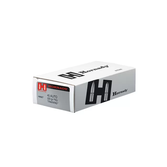 Hornady Training Full Metal Jacket 45 ACP Ammo 50 Round Box - Brass Casing Hornady Training Full Metal Jacket 45 ACP Ammo 50 Round Box - Brass Casing