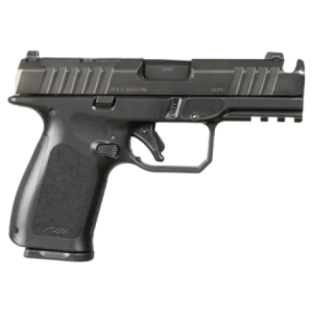 Rost Martin RM1CBLKOSP(COMP) RM1C  9mm Luger 17+1 4" Black Compensated Match Grade Barrel, Black Tenifer Optic Ready/Serrated Steel Slide, Black Polymer Frame w/Picatinny Rail, Textured Grip