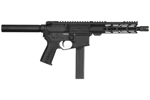 Cmmg Pe91a516cab Banshee Mk9 9Mm Luger 32+1 8", Black, Buffer Tube (No Brace), Eml7 M-Lok Handguard, Zeroed Linear Comp (Colt Mag Compatible) 91A516C-AB