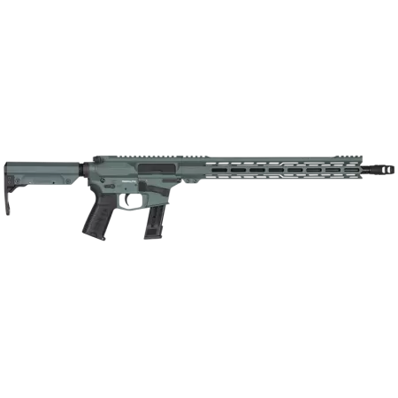 CMMG Resolute MK17 9mm, 16.1" Barrel, Charcoal Green Cerakote Aluminum Rec, Chrome Moly Barrel, Black Adjustable RipStock, 21rd