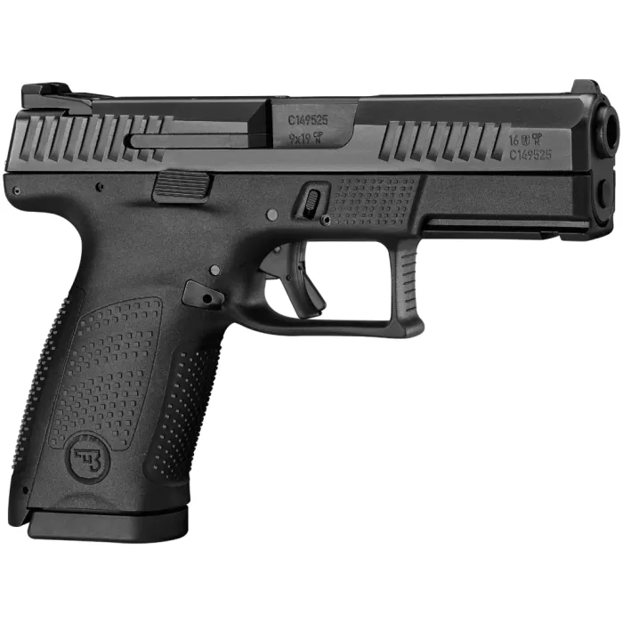 CZ P-10 C Optics-Ready 9mm 10rd Ported Barrel/Slide Blk Handgun w/Polymer Frame, Nitride Slide, Fixed Sights, 3 Backstraps, Rev Mag Catch 1578