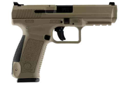 Century Hg4070tn Tp9sf Canik Single 9Mm Luger 4.46" 18+1 Black Interchangeable Backstrap Grip Desert Tan Cerakote