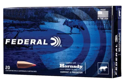 Federal Varmint & Predator Brass .22-250 Rem 55 Grain 20-Rounds VMax
