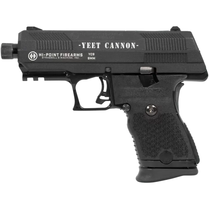Hi-Point YC9 Yeet Canon 9mm Luger 4.12in Black Pistol - 10+1 Rounds Hi-Point YC9 Yeet Canon 9mm Luger 4.12in Black Pistol - 10+1 Rounds