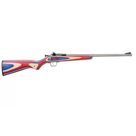 Keystone Crickett Red White Blue Wood Laminate Stock with Stainless Steel Action .22 LR 16 Inch 1 Rd