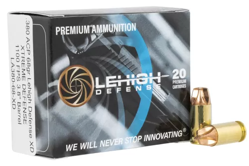 Lehigh Defense LA38068XD Xtreme Defense 380 ACP 65 Gr 20 Bx/10 Cs
