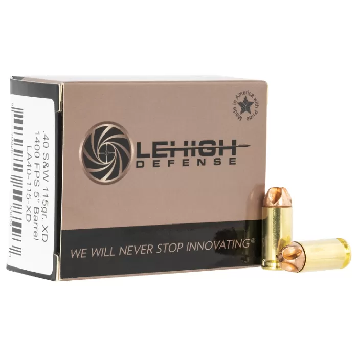 Lehigh Defense LA40115XD Xtreme Defense 40 S&W 115 Gr 20 Bx/10 Cs Lehigh Defense LA40115XD Xtreme Defense 40 S&W 115 Gr 20 Bx/10 Cs