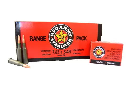 RED ARMY 7.62X54R 148GR FMJ/ 500 (25 Boxes) AM3093 CASE