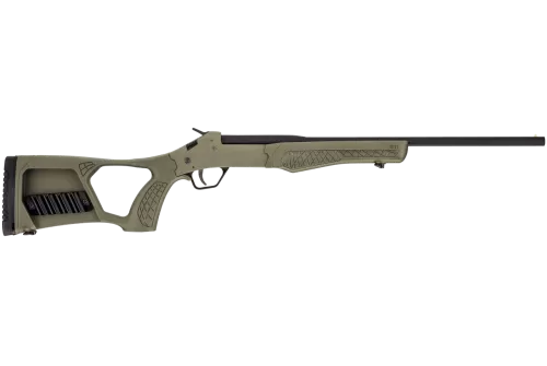 Rossi Tuffy Youth 410 Ga, 18.5" Barrel, Matte Black, Olive Drab Green, Fixed Thumbhole Stock, 1rd