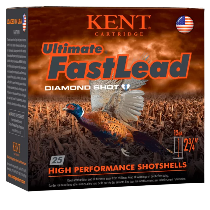 Kent Cartridge Ultimate Fast Lead 12 Gauge 2.75" #4 Shot - 1.25 oz - 25rds - K122UFL364 Kent Cartridge Ultimate Fast Lead 12 Gauge 2.75" #4 Shot - 1.25 oz - 25rds - K122UFL364