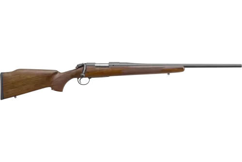 Bergara B-14 Series Timber Rifle 300 Win Mag, 24" Barrel, Cerakote, Black, Monte Carlo Walnut Stock, Hinged Floorplate, Fits 6-48 Rem 700 Base, 3rd