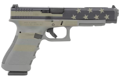 Glock 35 Gen3 Competition 40 S&W, 5.31" Barrel, Operator Flag, Adjustable Sights, 15rd