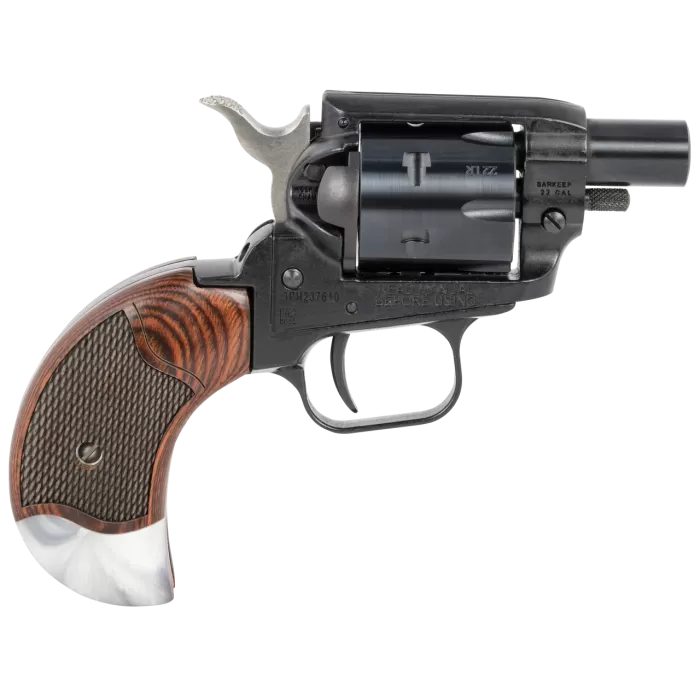 Heritage Mfg Bk22b1bhrwp Barkeep 22 LR 6 Shot 1.68" Black Barrel, Cylinder & Frame, Rosewood Pearl Birdshead Grips BK22B1BH-RWP Heritage Mfg Bk22b1bhrwp Barkeep 22 LR 6 Shot 1.68" Black Barrel, Cylinder & Frame, Rosewood Pearl Birdshead Grips BK22B1BH-RWP