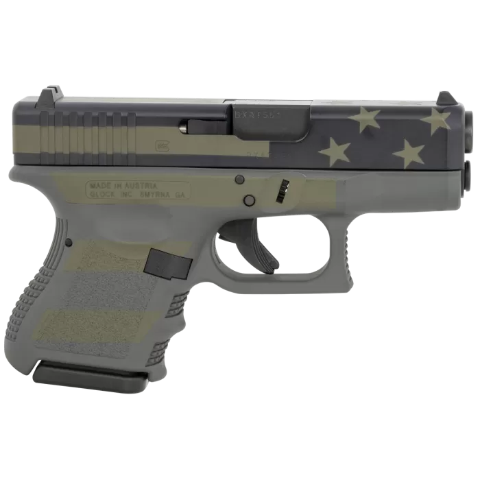 Glock 27 Gen3 AUS .40 S&W, 3.43" Barrel, Operator Flag Cerakote Finish, 9rd Glock 27 Gen3 AUS .40 S&W, 3.43" Barrel, Operator Flag Cerakote Finish, 9rd