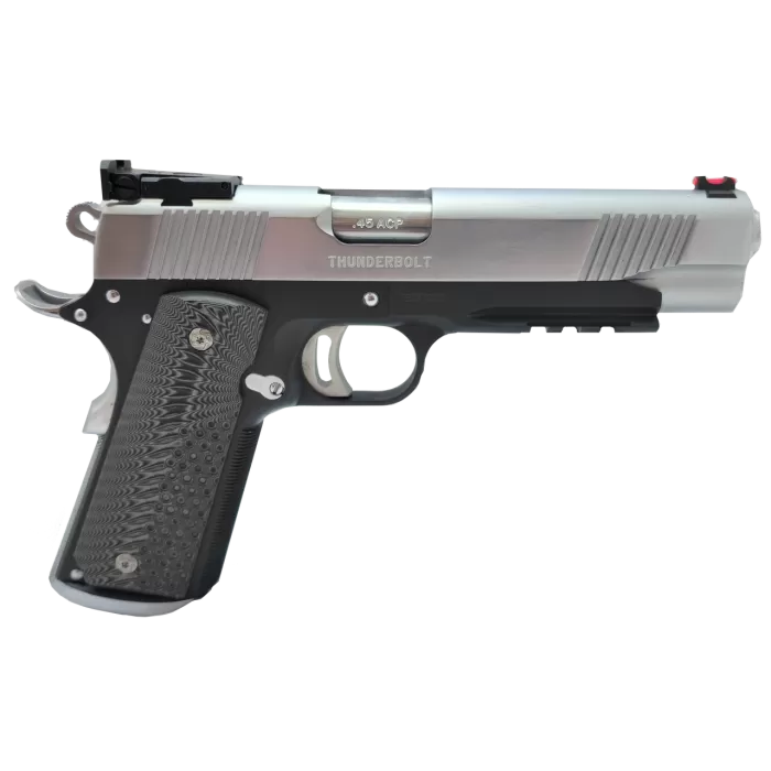 Global Defense Thunderbolt 45 ACP, 5" Barrel, Black/Chrome, 8rd Global Defense Thunderbolt 45 ACP, 5" Barrel, Black/Chrome, 8rd