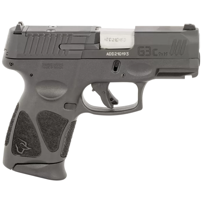 Taurus G3C 9mm, 3.20" Stainless Steel Barrel, Black, Optic Cut Slide, Picatinny Rail, 10rd