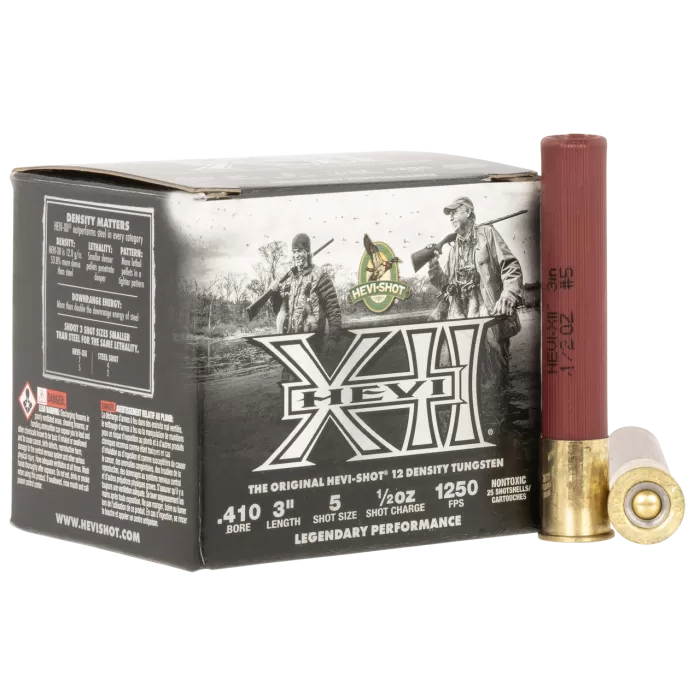 Hevishot HEVI-Shot 410 Gauge, 3", 1/2 oz, Hevi-XII, 5 Shot, 25rd Box Hevishot HEVI-Shot 410 Gauge, 3", 1/2 oz, Hevi-XII, 5 Shot, 25rd Box