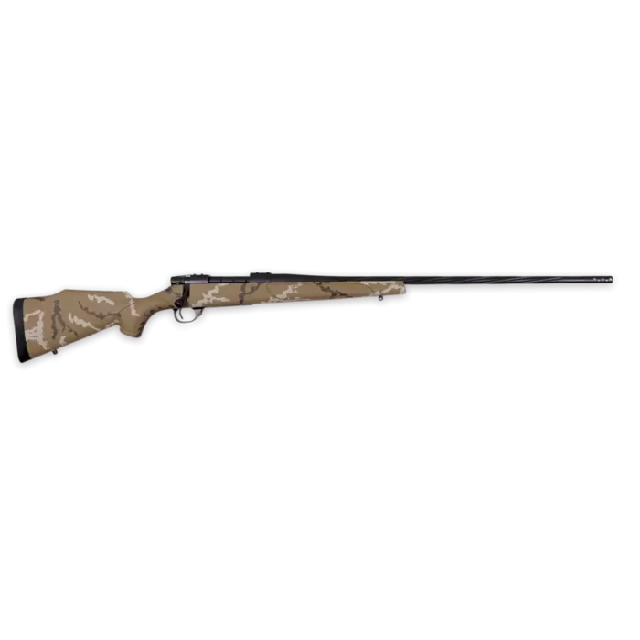 Weatherby Vanguard 300 Wby Mag, 26" Barrel, 3rd, Brown/White Hand Sponge Paint