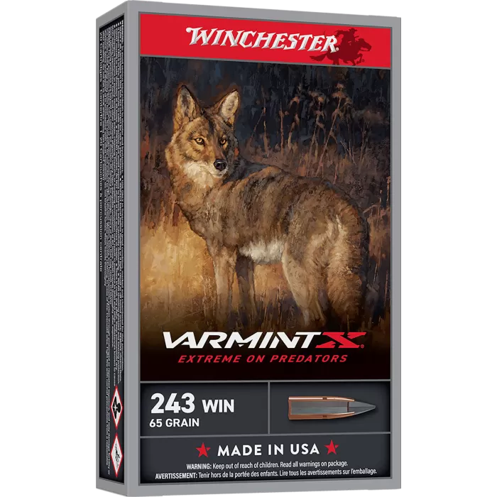 Winchester Varmint X Rifle Ammunition .243 Win 65gr PT 3620fps 20/ct