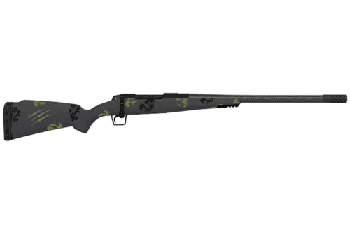 Fierce Firearms TWTROG300WIN24BF Twisted TI Rogue 300 Win 24" Black Cerakote Steel Threaded Barrel, Drilled & Tapped Titanium Receiver, LR Negative Comb Forest Camo Carbon Fiber Stock