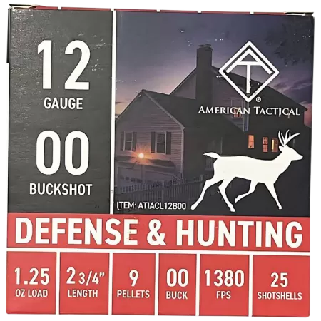 ATI Defense Shotshells 2 3/4" 1 1/4oz 00 Buck Shot 25 Per Box (10 Case)
