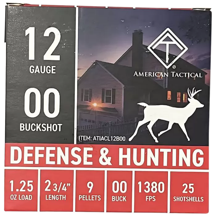 ATI Defense Shotshells 2 3/4" 1 1/4oz 00 Buck Shot 25 Per Box (10 Case) ATI Defense Shotshells 2 3/4" 1 1/4oz 00 Buck Shot 25 Per Box (10 Case)