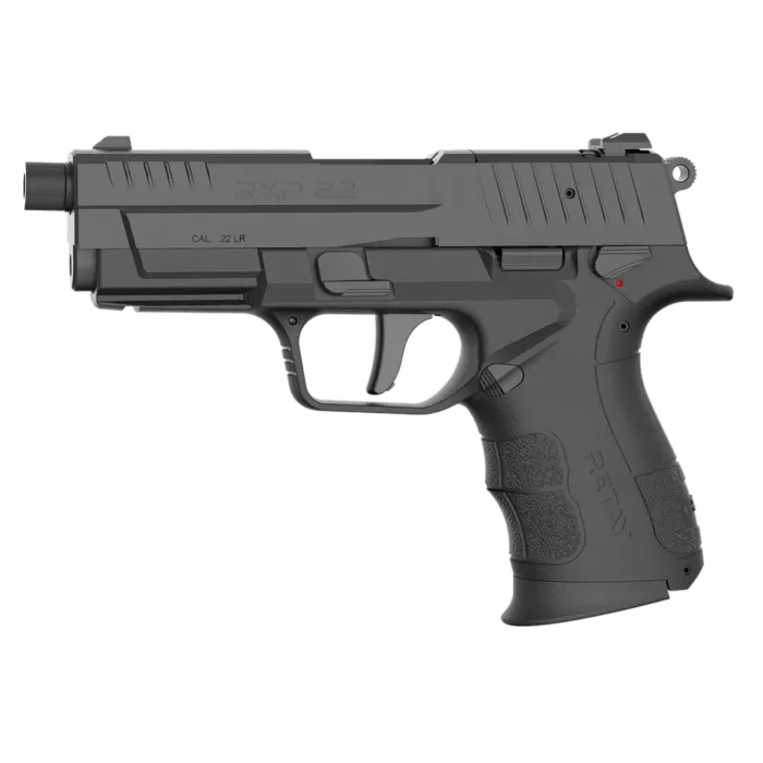 Retay RXP 22 LR 10rd,4" Black Threaded Barrel, Black Cerakote RMR-RMSc Optic Ready-Serrated Slide & Frame Accessory Rail, Textured Grip Retay RXP 22 LR 10rd,4" Black Threaded Barrel, Black Cerakote RMR-RMSc Optic Ready-Serrated Slide & Frame Accessory Rail, Textured Grip