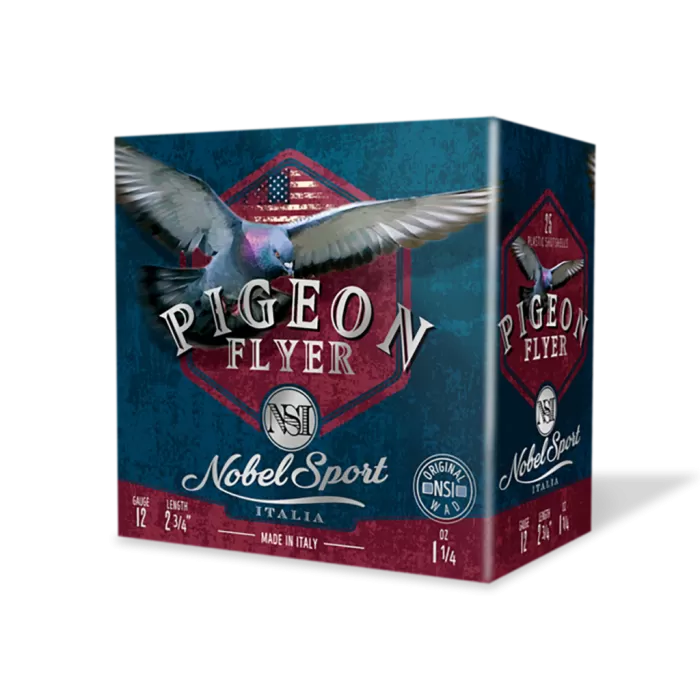 Nobel Pigeon Flyer 12 Ga, 2", 1 1/4oz, 7.5 Shot, 25rd Box Nobel Pigeon Flyer 12 Ga, 2", 1 1/4oz, 7.5 Shot, 25rd Box