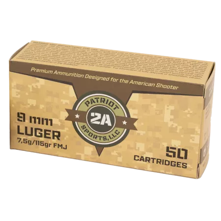 Patriot Sports Patriot Defense 9mm, 115 Gr, Full Metal Jacket, 50rd